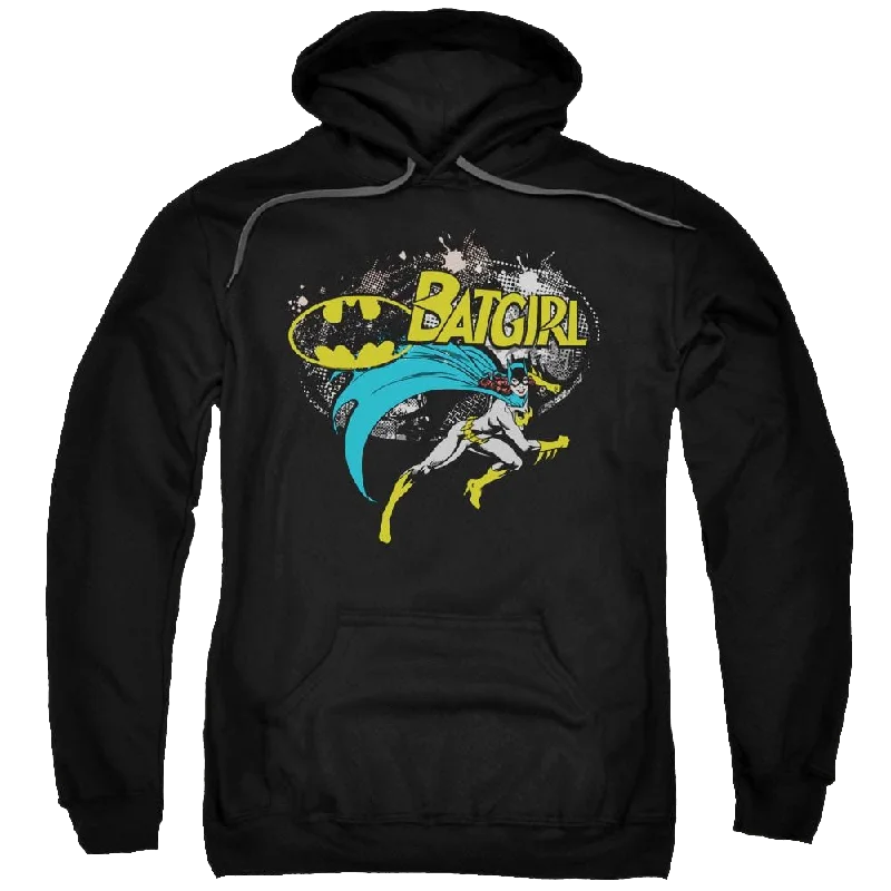 Batman Batgirl Halftone - Pullover Hoodie Ruffle Neck Pullover