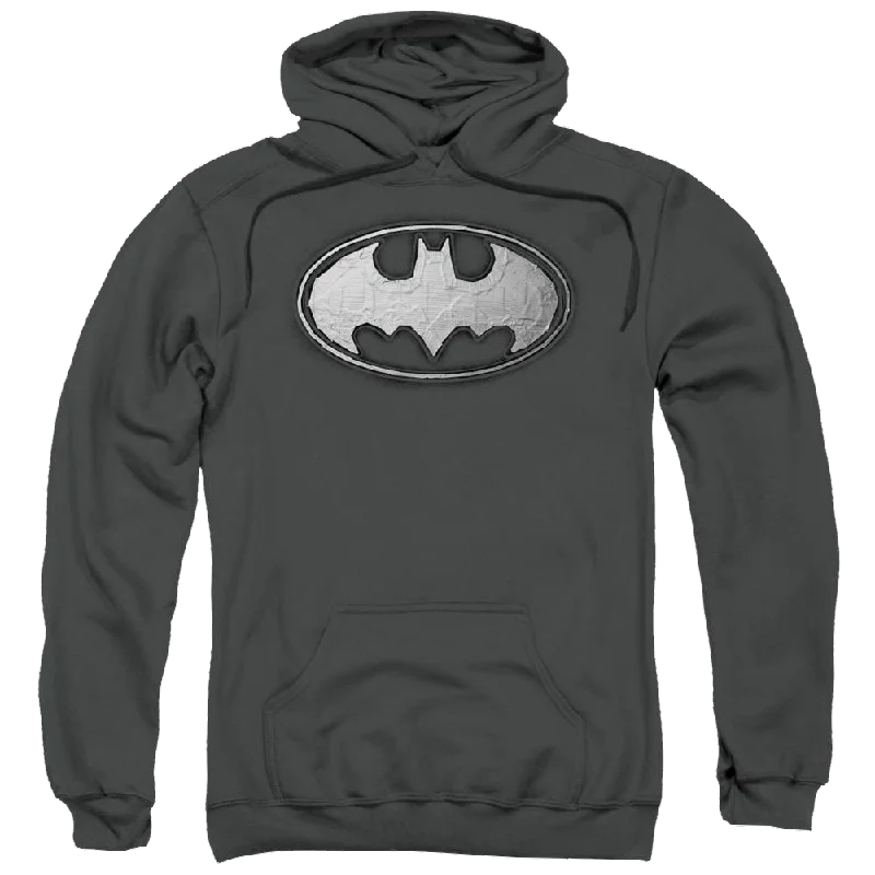 Batman Duct Tape Logo - Pullover Hoodie Keyhole Neck Pullover