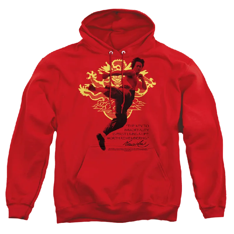 Bruce Lee Immortal Dragon - Pullover Hoodie Sheath Sleeve Elegant
