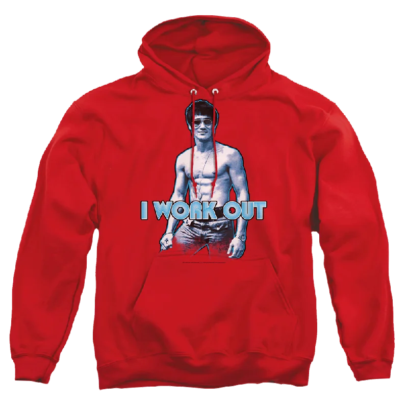Bruce Lee Lee Works Out - Pullover Hoodie Sarouel Sleeve Pullover