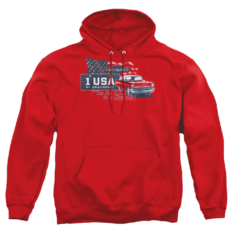 Chevrolet See The Usa - Pullover Hoodie Flare Sleeve Stylish
