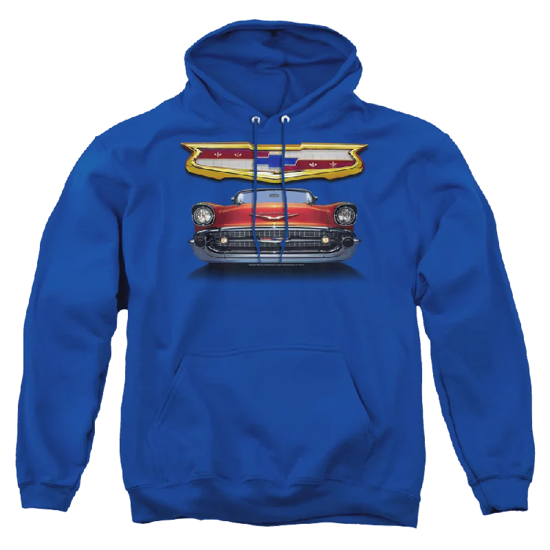 Chevrolet 1957 Bel Air Grille - Pullover Hoodie Elbow Length Sleeve