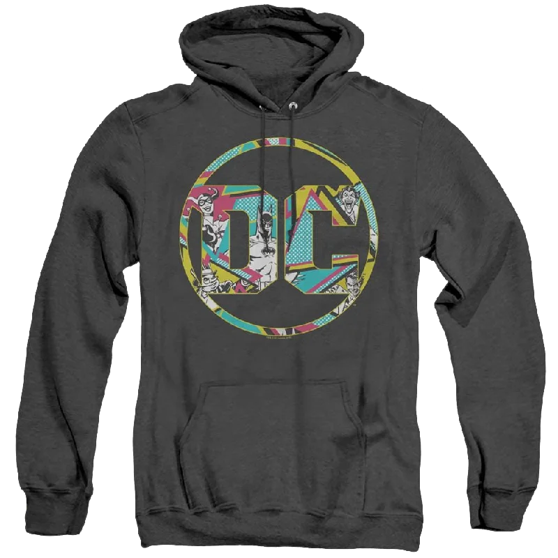 Dc Batman 80S Bat Logo - Heather Pullover Hoodie Polo Neck Sweater