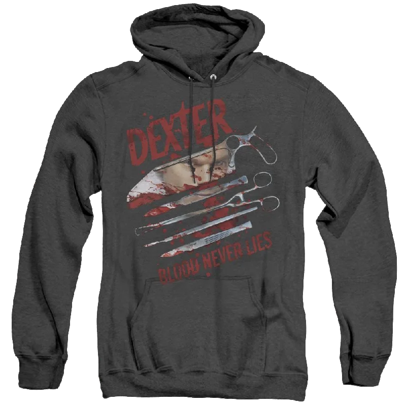 Dexter Blood Never Lies - Heather Pullover Hoodie Surplice Neck Pullover