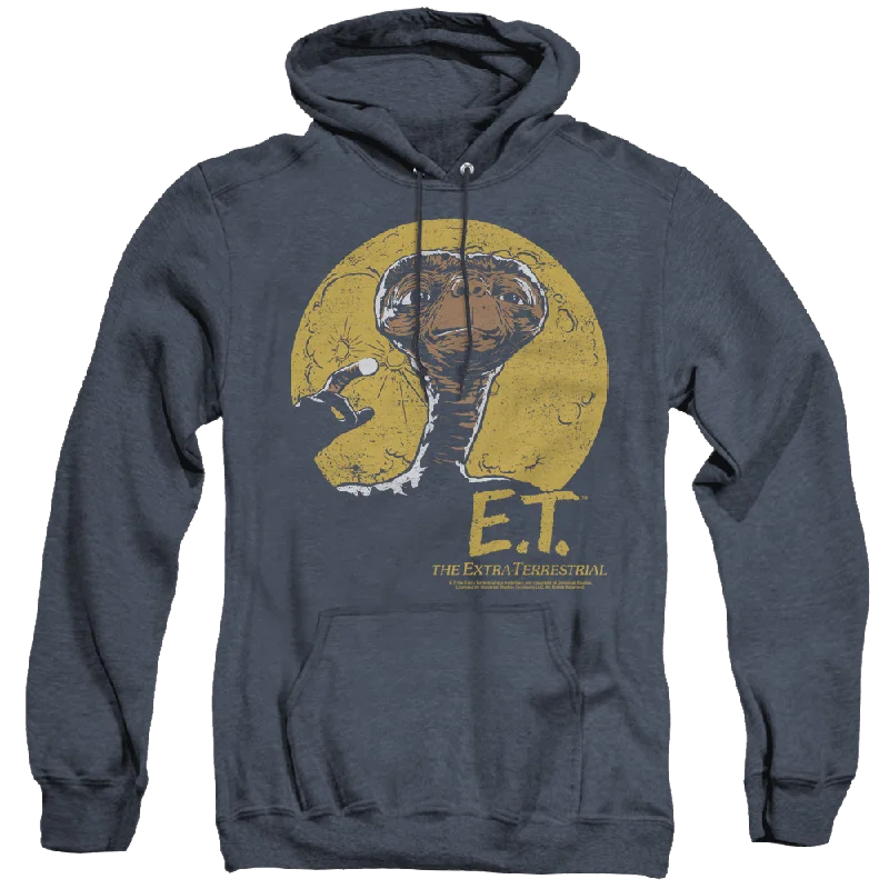 E.T. The Extra-Terrestrial Moon Frame - Heather Pullover Hoodie Boxy Neck Sweater