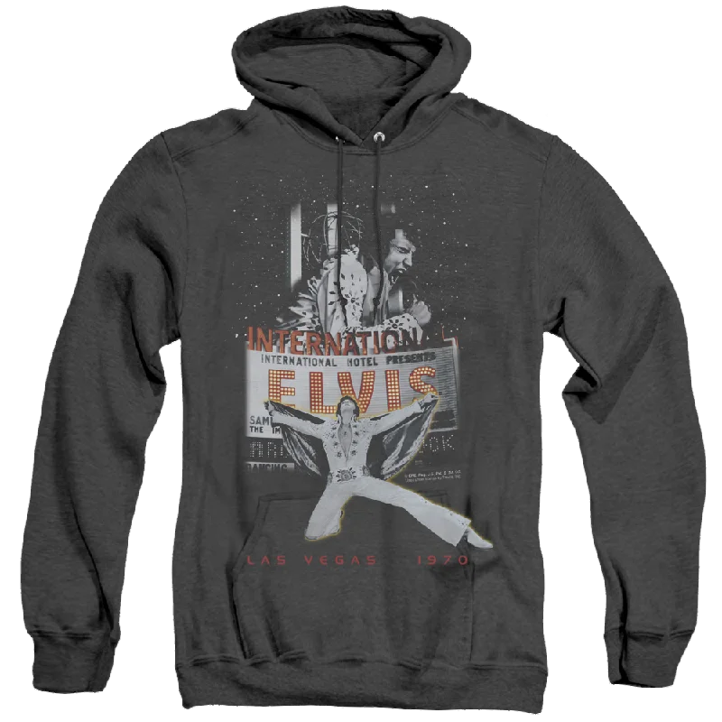 Elvis Presley Las Vegas - Heather Pullover Hoodie Three Quarter Sleeve