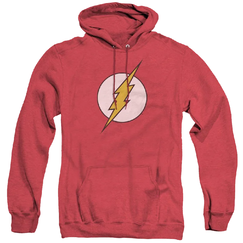 Flash, The Flash Logo - Heather Pullover Hoodie Bateau Neck Pullover