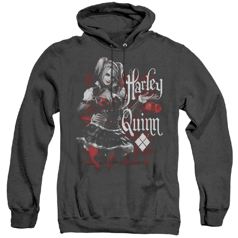 Harley Quinn Dice - Heather Pullover Hoodie High Neck Pullover