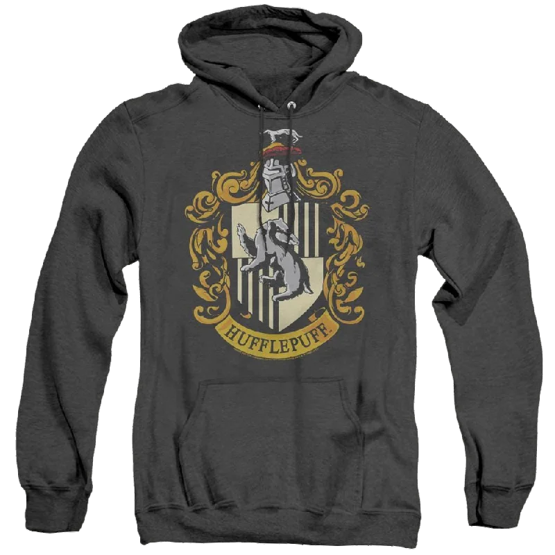 Harry Potter Hufflepuff Crest - Heather Pullover Hoodie Leg Sleeve Comfort