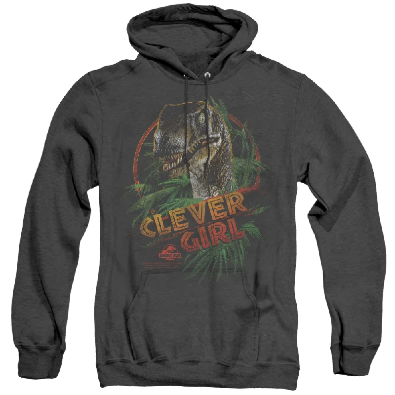 Jurassic Park Clever Girl - Heather Pullover Hoodie Deep Neck Pullover