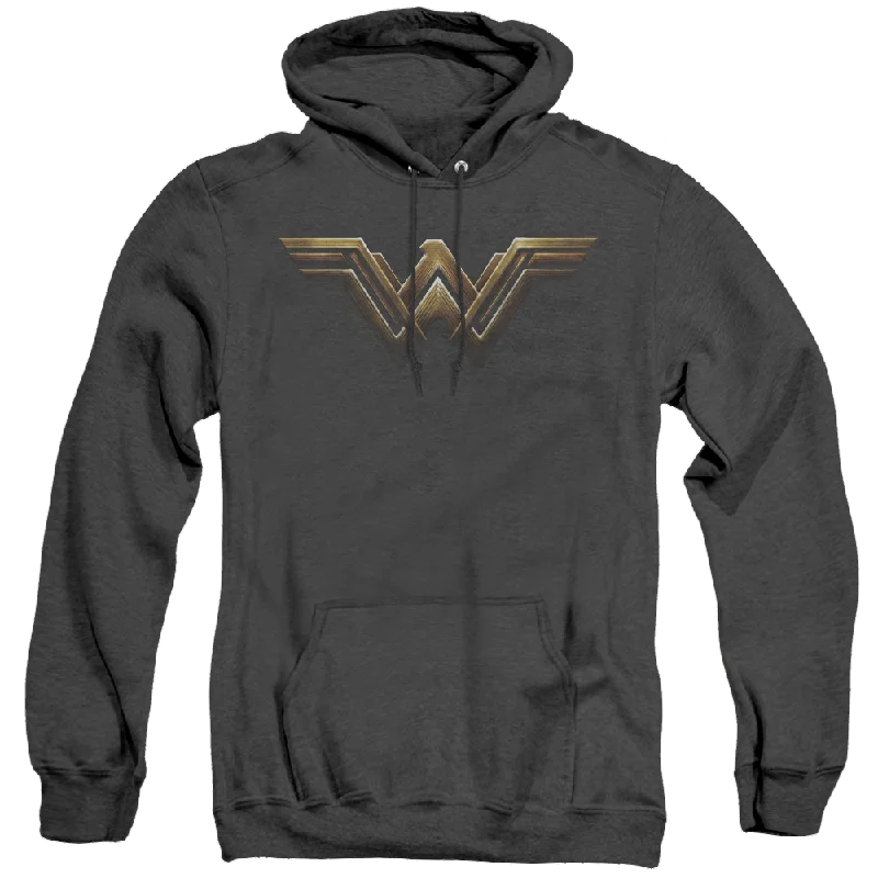 Justice League Movie Wonder Woman Logo - Heather Pullover Hoodie Bell Sleeve Stylish