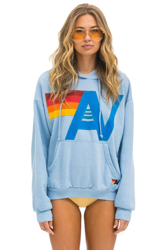 LOGO STITCH PULLOVER RELAXED HOODIE - ICE Long Bell Sleeve