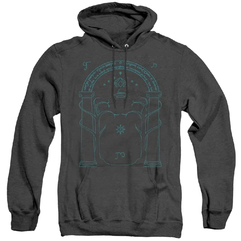 Lord Of The Rings Trilogy, The Doors Of Durin - Heather Pullover Hoodie Zipper Front Cardigan Lord Of The Rings Trilogy, The Doors Of Durin - Heather Pullover Hoodie Zipper Front Cardigan