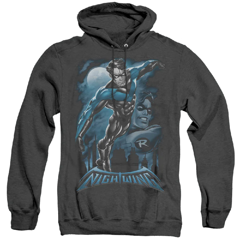 Nightwing All Grown Up - Heather Pullover Hoodie Scalloped Neck Pullover