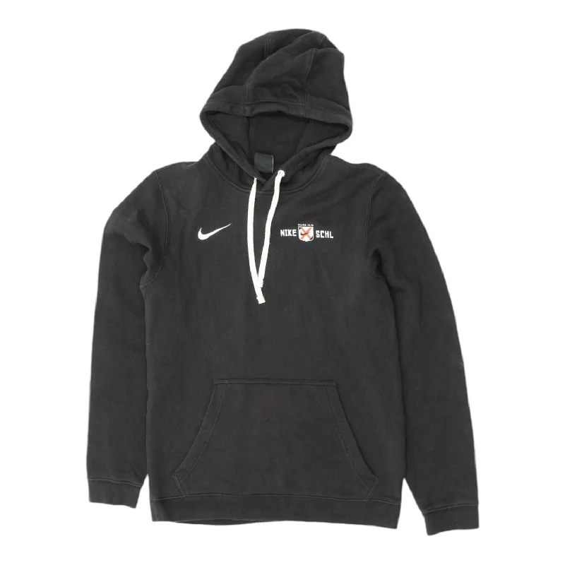 Nike SCHL Miland Mens Black Pullover Hoodie | Sportswear Jumper Hoody VTG Cold Shoulder Design