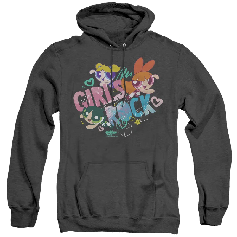 Powerpuff Girls Girls Rock - Heather Pullover Hoodie Lantern Sleeve Elegant