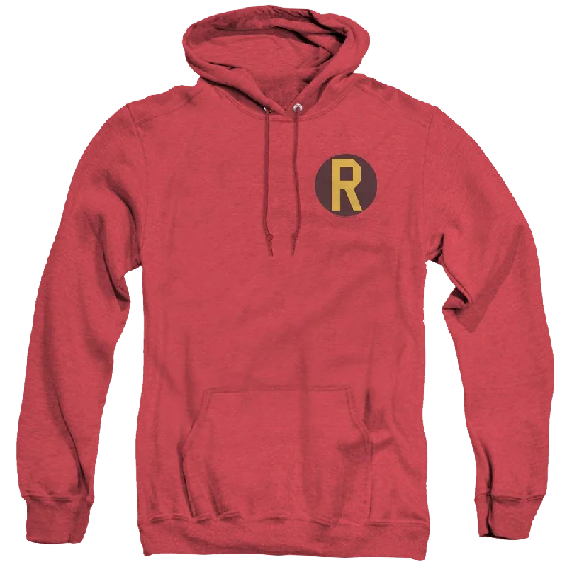 Robin Robin Logo - Heather Pullover Hoodie Asymmetrical Neck Pullover