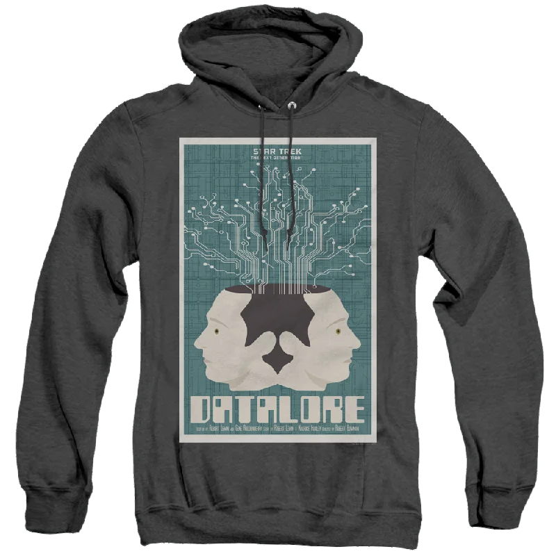 Star Trek The Next Generation Tng Season 1 Episode 13 - Heather Pullover Hoodie Lapel Neck Sweater Star Trek The Next Generation Tng Season 1 Episode 13 - Heather Pullover Hoodie Lapel Neck Sweater