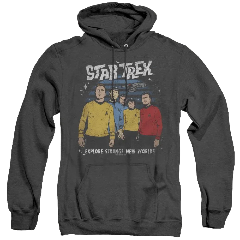 Star Trek The Original Series Stange New World - Heather Pullover Hoodie Mock Neck Pullover Star Trek The Original Series Stange New World - Heather Pullover Hoodie Mock Neck Pullover