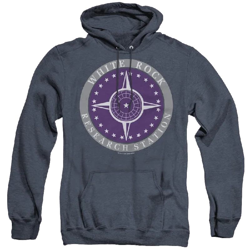Stargate Sg-1 White Rock Logo - Heather Pullover Hoodie Chunky Knit Pullover