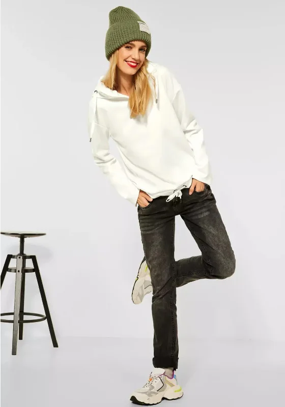 Street One Hooded Drawstring Hem Pullover, Off White Cap Sleeve Casual