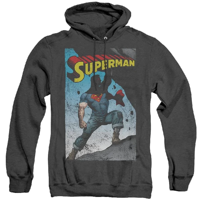 Superman Alternate - Heather Pullover Hoodie One Shoulder Top