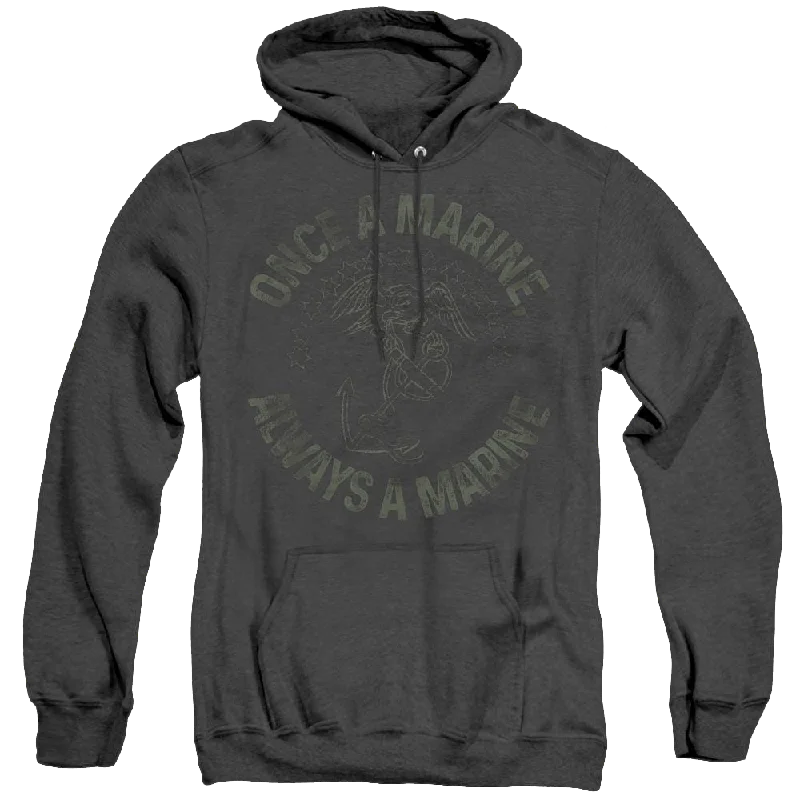 U.S. Marine Corps. Always A Marine - Heather Pullover Hoodie Bardot Neck Top