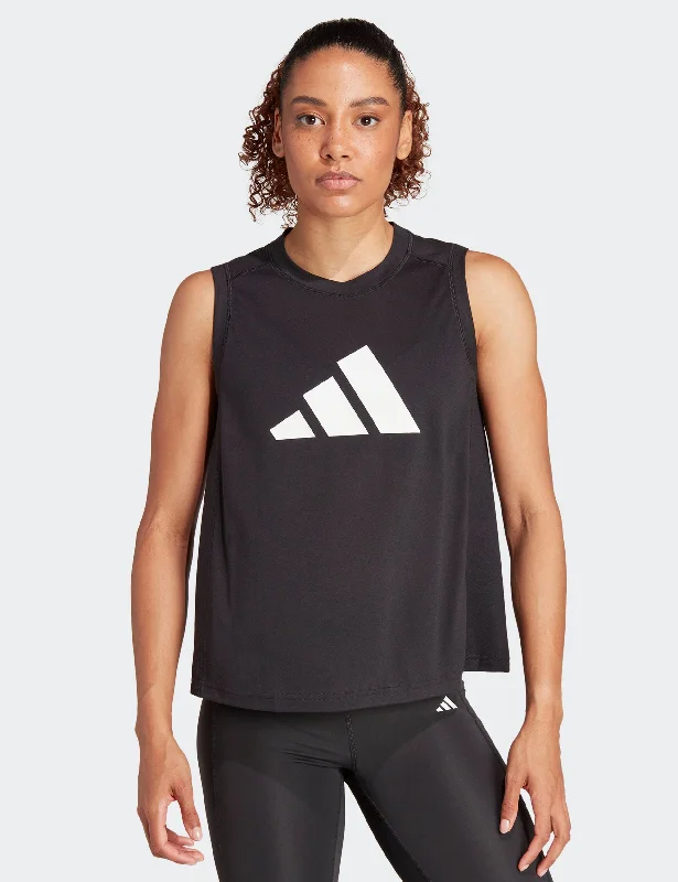 Train Essentials Big Performance Logo Training Tank Top - Black neon tank top