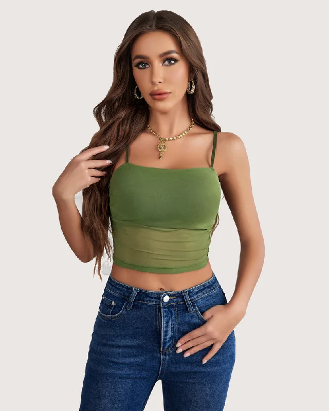 Spaghetti Strap Mesh Tank Top yoga tank top