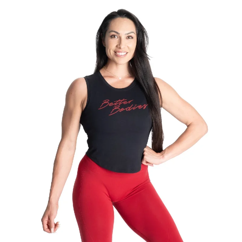 Better Bodies NY Tank Top - Black/Red crossback tank top
