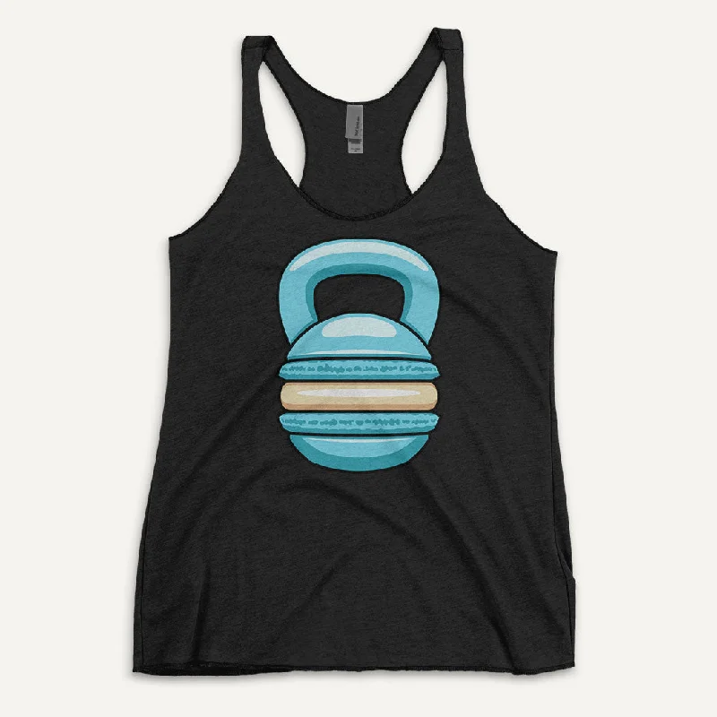 Blue Macaron Kettlebell Design Women’s Tank Top white tank top