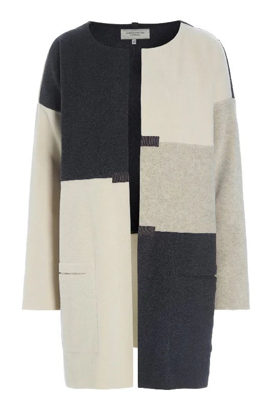 CARDIGAN PATCH - 7161 - SOFT BLACK/SAND/KIT Front Pockets Side Pockets Patch Pockets CARDIGAN PATCH - 7161 - SOFT BLACK/SAND/KIT Front Pockets Side Pockets Patch Pockets
