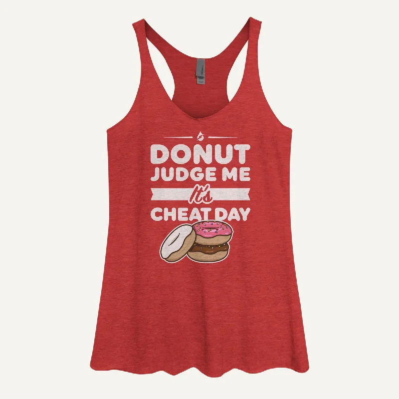 Donut Judge Me It's Cheat Day Women's Tank Top fitness tank top