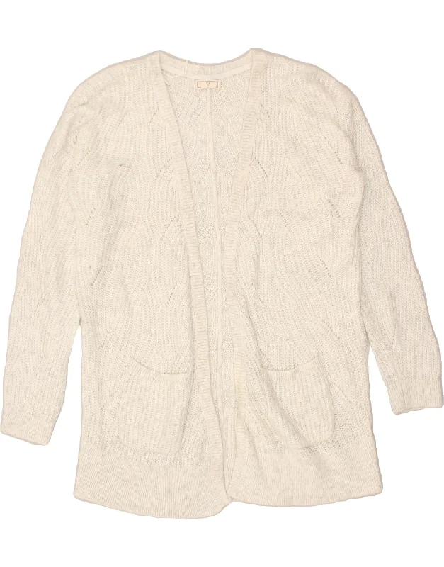 FAT FACE Womens Cardigan Sweater UK 12 Medium Grey Acrylic Seamless Knitted Crochet