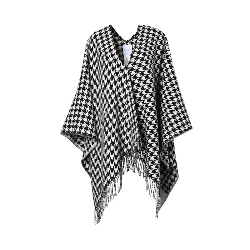 Gaelle Women's Black & White Cardigan, Free size Zippered Buttoned Snapped