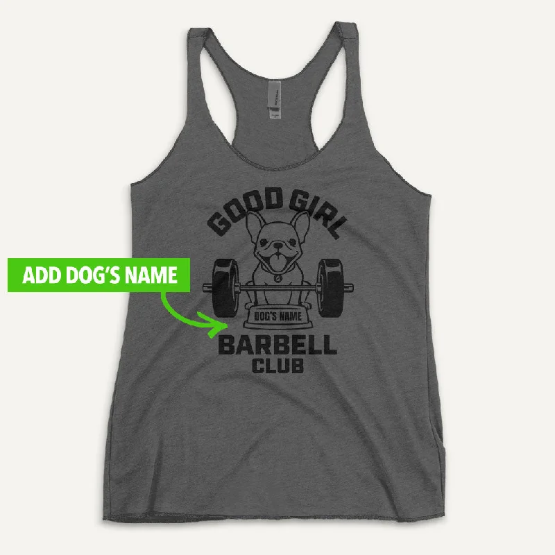Good Girl Barbell Club Personalized Women's Tank Top — French Bulldog bronze tank top