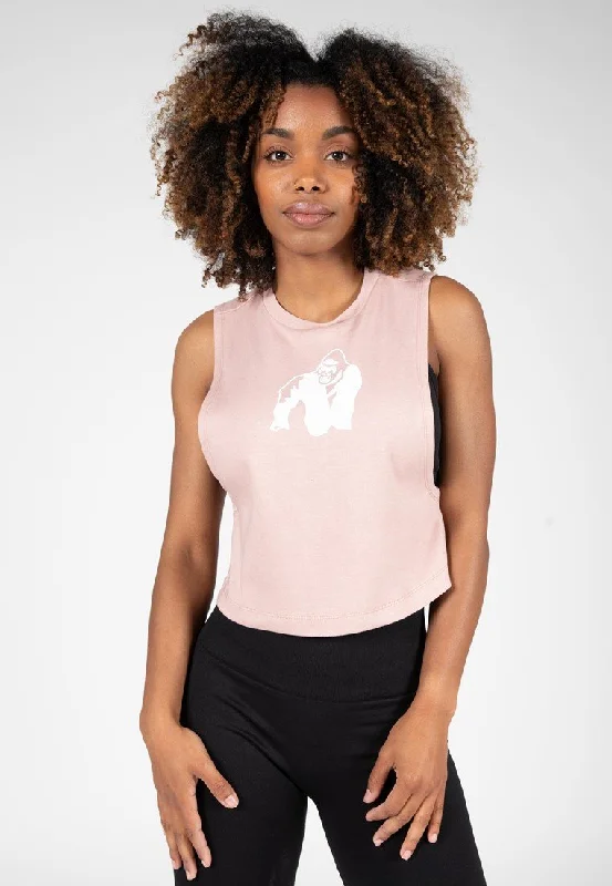 Gorilla Wear Addison Drop Armhole Tank Top - Pink scoop neck tank