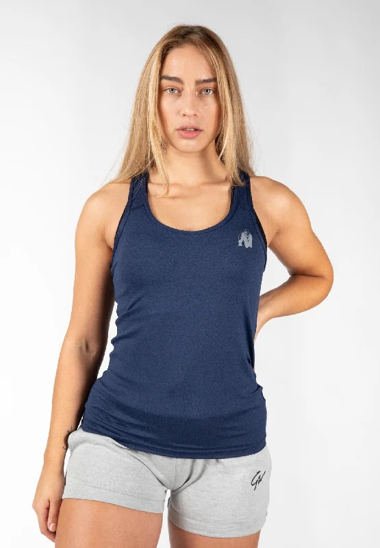 Gorilla Wear Aspen Tank Top - Navy Blue high neck tank