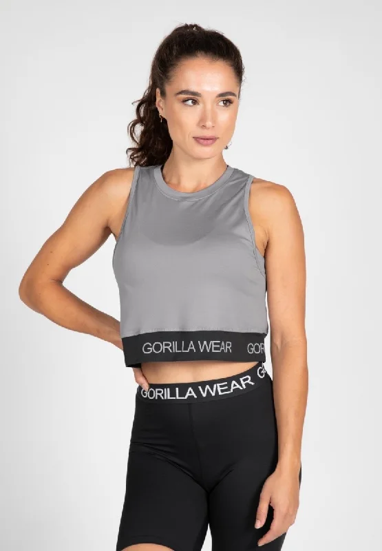 Gorilla Wear Colby Cropped Tank Top - Grey essential tank top