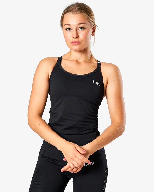 ICIW Dynamic Seamless Tank Top - Black flirty tank top