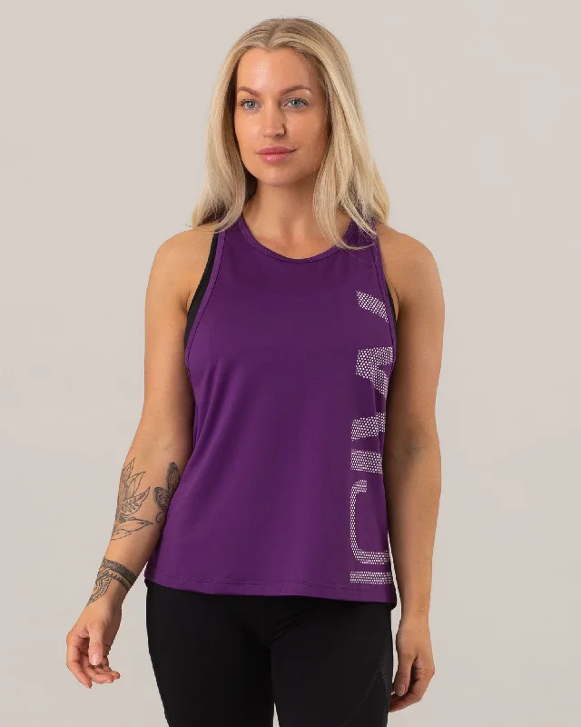 ICIW Loose Cut Tank Top - Purple cherry red tank