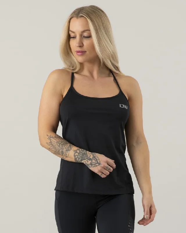 ICIW Spaghetti Tank Top - Black bold tank top