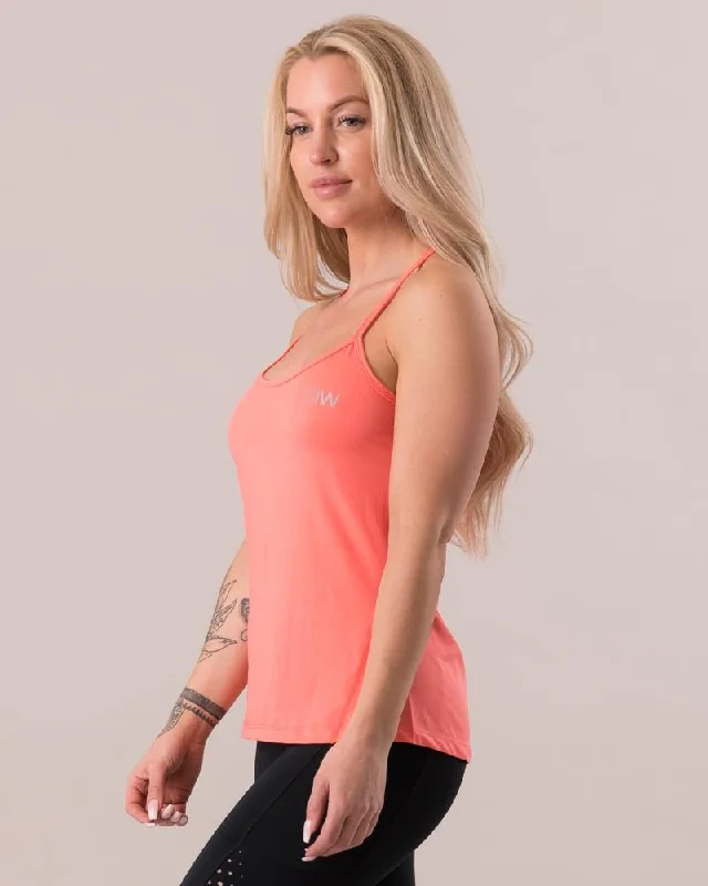 ICIW Spaghetti Tank Top - Peach neon tank top