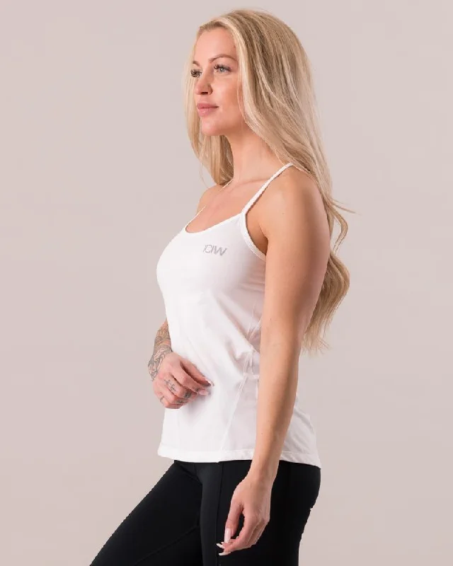 ICIW Spaghetti Tank Top - White soft pink tank