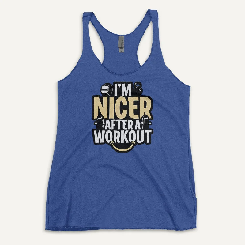 I'm Nicer After A Workout Women's Tank Top playful tank top