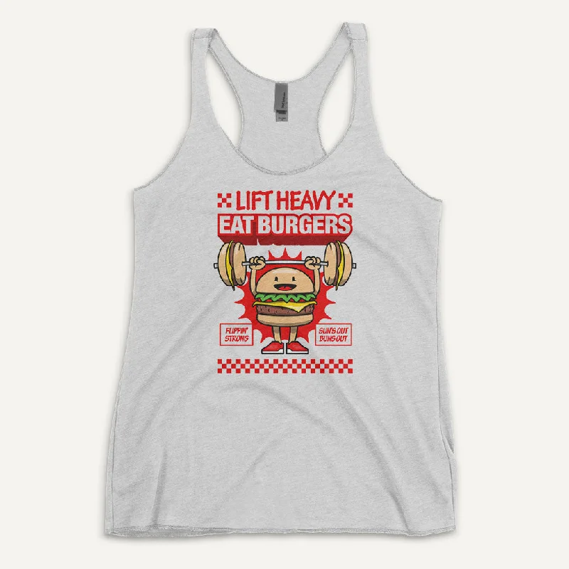 Lift Heavy Eat Burgers Women’s Tank Top adorable tank top