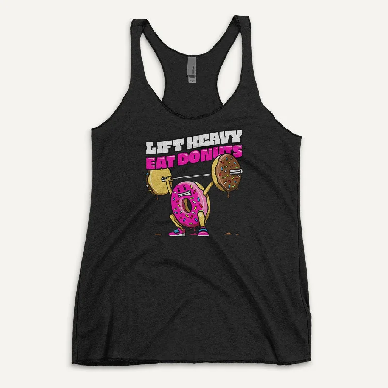 Lift Heavy Eat Donuts Women’s Tank Top beige tank top