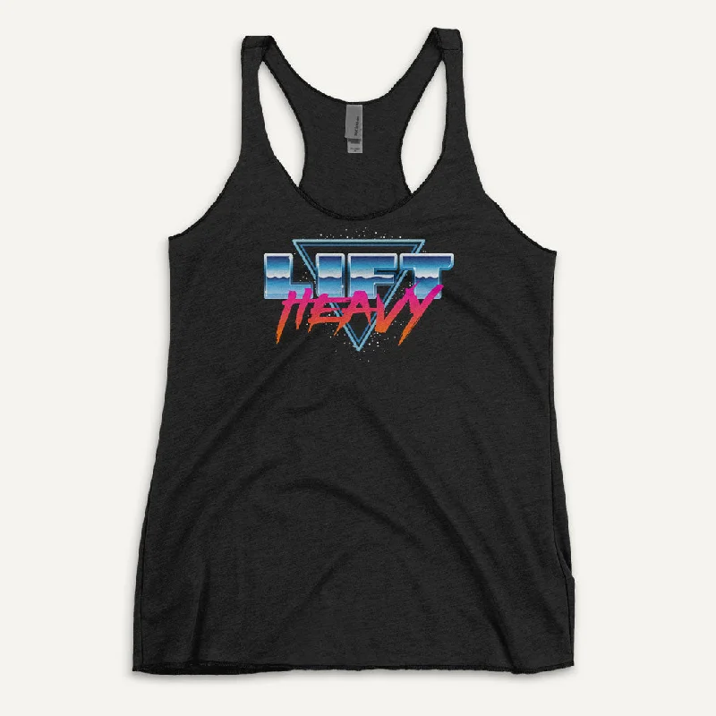 Lift Heavy Women's Tank Top — Synth Wave cotton tank top