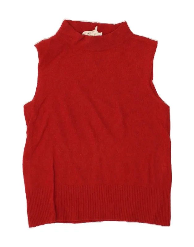 MARELLA Womens Vest Tank Top UK 18 XL Red Wool charcoal tank top
