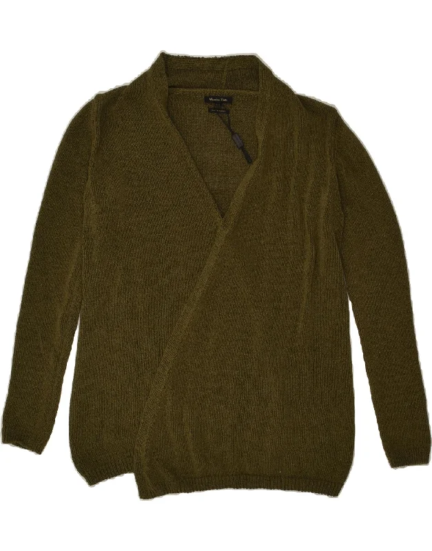 MASSIMO DUTTI Womens Cardigan Sweater UK 10 Small Khaki Acrylic Cardigan Knitwear Sweater